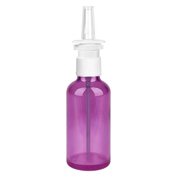 Butelka z rozpylaczem do nosa 50ml bia&#322;a/przezroczysta standard PurpleLine. UT18/50