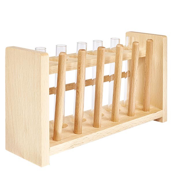 Zestaw drewniany z 6 probówkami. Wapno sodowe 100x12 Zestaw drewniany z 6 probówkami. Wapno sodowe 100x12