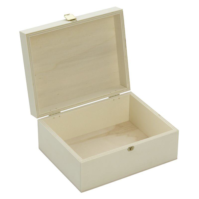 Drewniane pudełko z pokrywką na zawiasach 17x14x8cm Drewniane pudełko z pokrywką na zawiasach 17x14x8cm