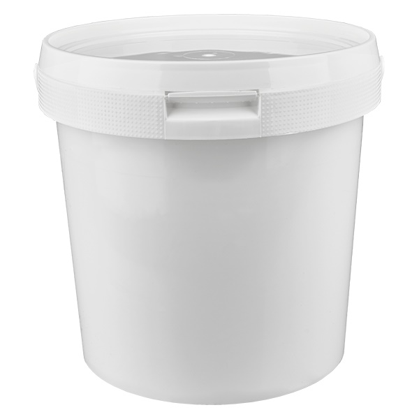 Wiadro o pojemności 2,5 l wykonane z białego tworzywa PP z pokrywką Wiadro o pojemności 2,5 l wykonane z białego tworzywa PP z pokrywką