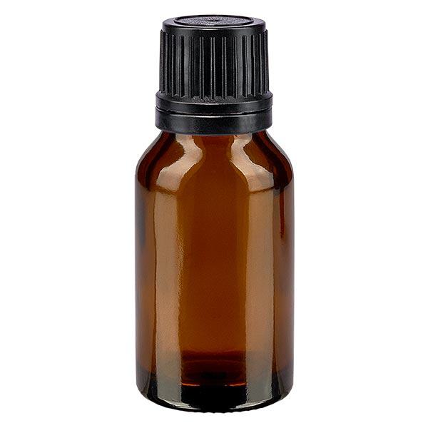 Butelka apteczna brązowa 15ml zakrętka czarny nalewak r. OV Butelka apteczna brązowa 15ml zakrętka czarny nalewak r. OV