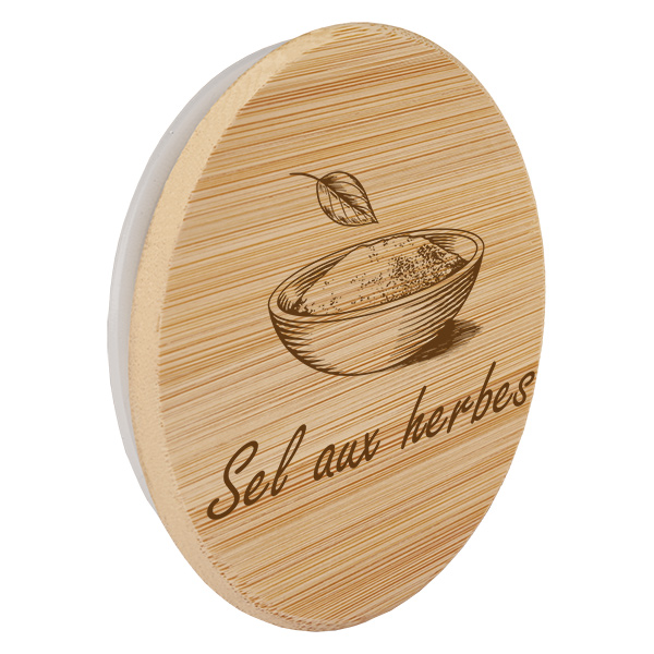 Osłona z drewna "Sel aux herbes" dla WECK RR60 Osłona z drewna "Sel aux herbes" dla WECK RR60