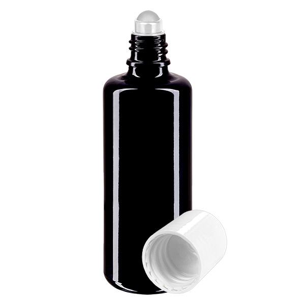 Butelka apteczna 100 ml z nakrętką roll-on biała Butelka apteczna 100 ml z nakrętką roll-on biała