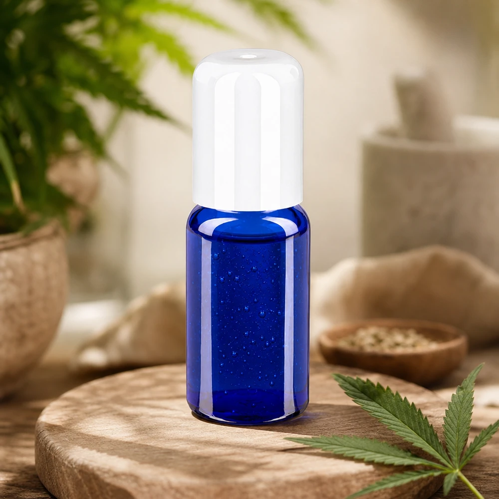 Butelka roll-on 10 ml biała STD BlueLine UT18/10 Praktyczna butelka roll-on o pojemności 10 ml z białą nakrętką do mobilnej aplikacji olejków pielęgnacyjnych