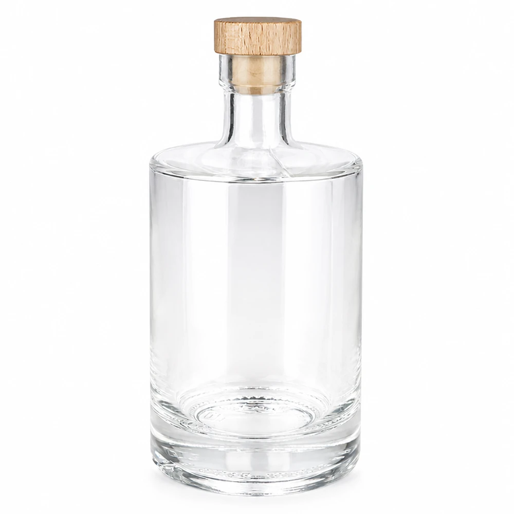 500ml szklana butelka Marie z drewnianym korkiem UNiTWIST - pusta przezroczysta butelka z drewnianym korkiem