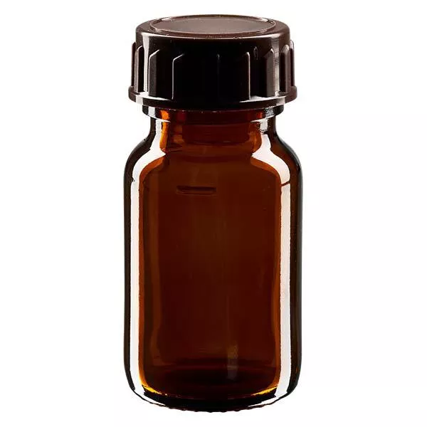 Butelka na leki 30 ml brązowa, z zakrętką brązową ApoGlas. Farmaceutyczna jakość produkcji UE. Gwint 28 mm (PP28). (syrop, butelka z lekkiego szkła) Butelka na leki 30 ml brązowa, z zakrętką brązową ApoGlas. Farmaceutyczna jakość produkcji UE. Gwint 28 mm (PP28). (syrop, butelka z lekkiego szkła)