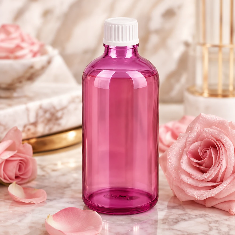 Butelka z zakraplaczem 100 ml 0,9 mm biały standard PurpleLine UT18/100 Mała butelka z zakraplaczem o pojemności 100 ml wykonana z przezroczystego plastiku z białą zakrętką z gwintem STD