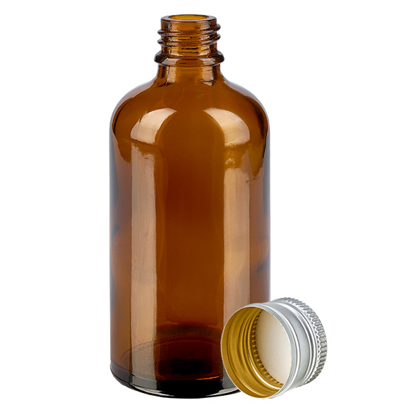 Butelka 100 ml 11 mm SV aluminiowo-srebrna STD BrownL. UT18/100