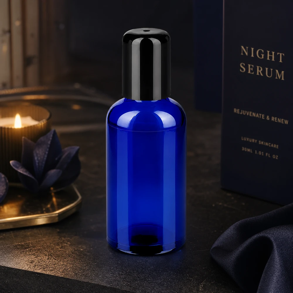 Butelka roll-on 50 ml czarna STD BlueLine UT18/50 Kompaktowa butelka roll-on STD BlueLine UT18/50 o pojemności 50 ml, idealna do mobilnych zastosowań kosmetycznych
