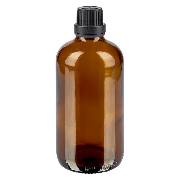 Butelka apteczna brązowa 100ml drip v. Pr 2mm czarny OV Butelka apteczna brązowa 100ml drip v. Pr 2mm czarny OV