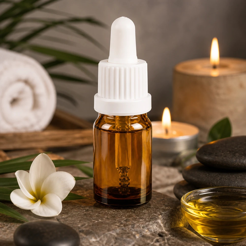 Butelka do leków płynnych 5 ml biała OV BrownLine UT18/5 Butelka z pipetą BrownLine 5 ml z gwintem UT18/5 do zastosowań w aromaterapii