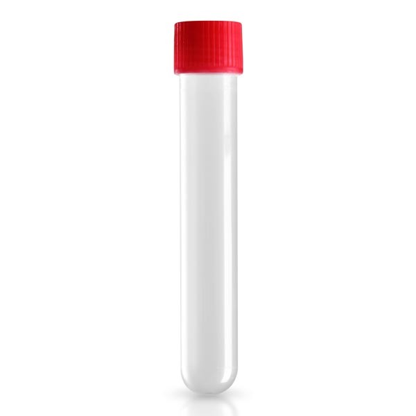 Probówki krystalicznie przezroczyste 13ml, 16x100mm z zakrętką PP czerwoną Probówki krystalicznie przezroczyste 13ml, 16x100mm z zakrętką PP czerwoną