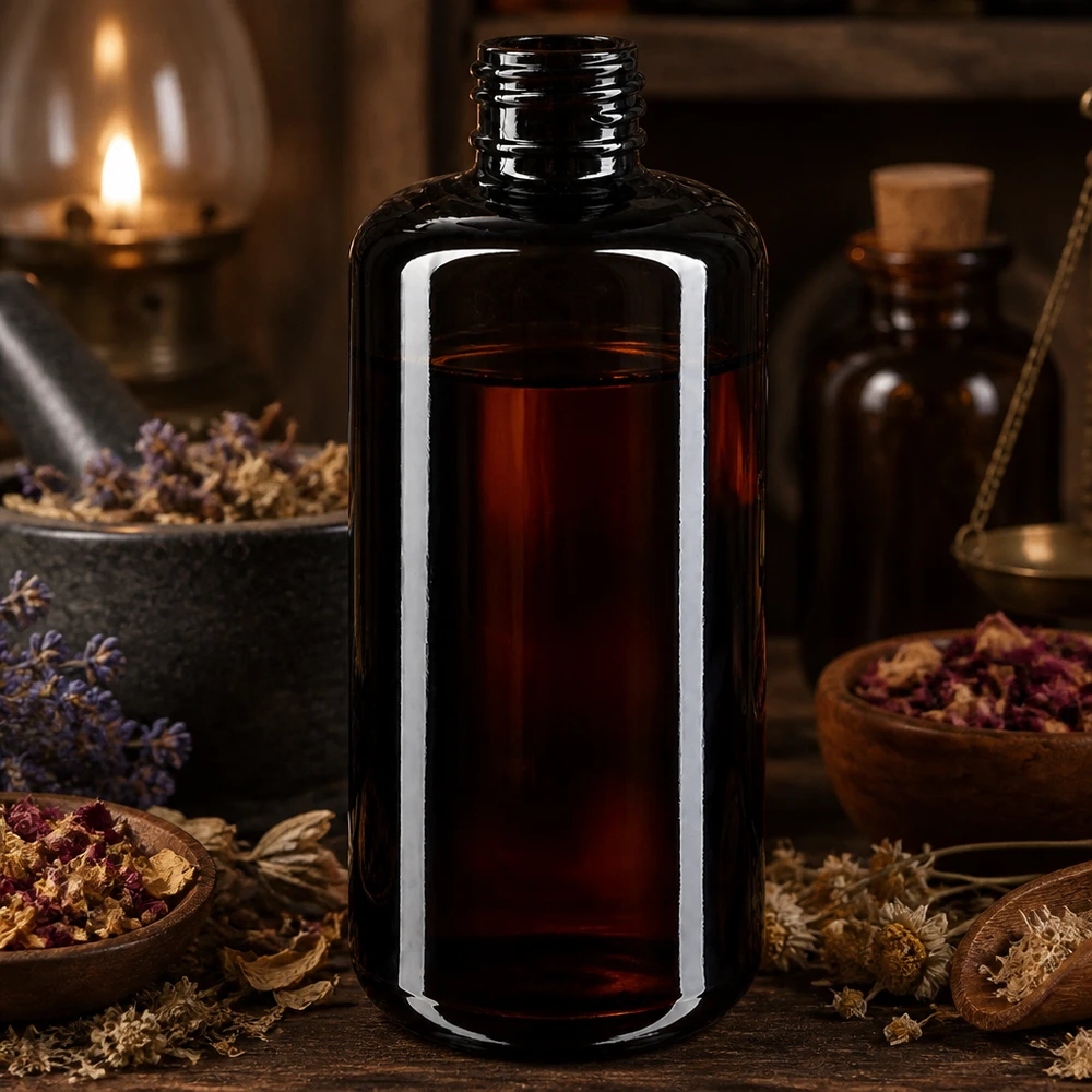 Fioletowa szklana butelka 200ml 410/24 Stylowa butelka na kosmetyki Draco 200 ml o smukłej sylwetce i luksusowym wykończeniu z fioletowego szkła