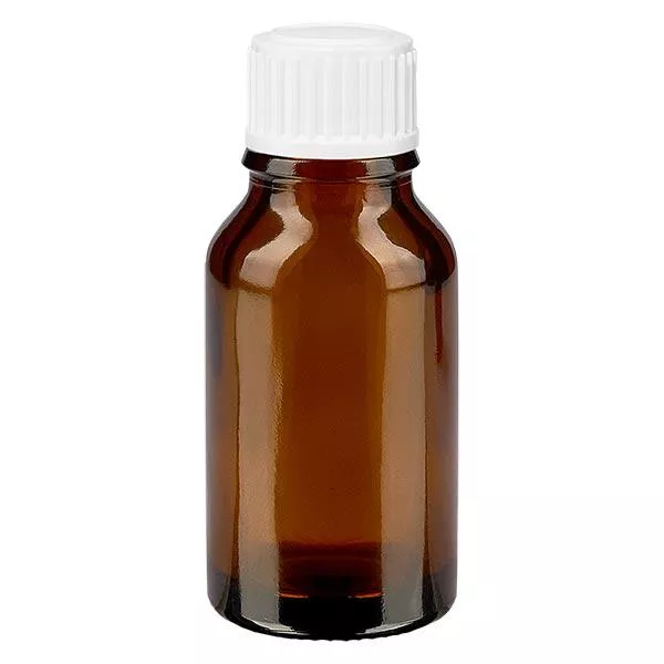 Butelka apteczna brązowa 15ml zakrętka białe kuleczki St Butelka apteczna brązowa 15ml zakrętka białe kuleczki St