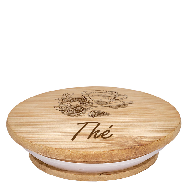 Drewniana pokrywka „Herbata” do WECK RR100