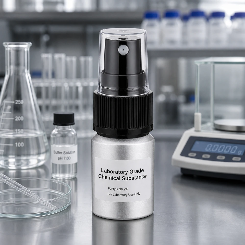 Butelka z barwionego aluminium o pojemności 10 ml z atomizerem Laboratoryjna butelka aluminiowa o pojemności 10 ml z atomizerem do precyzyjnego dozowania substancji chemicznych