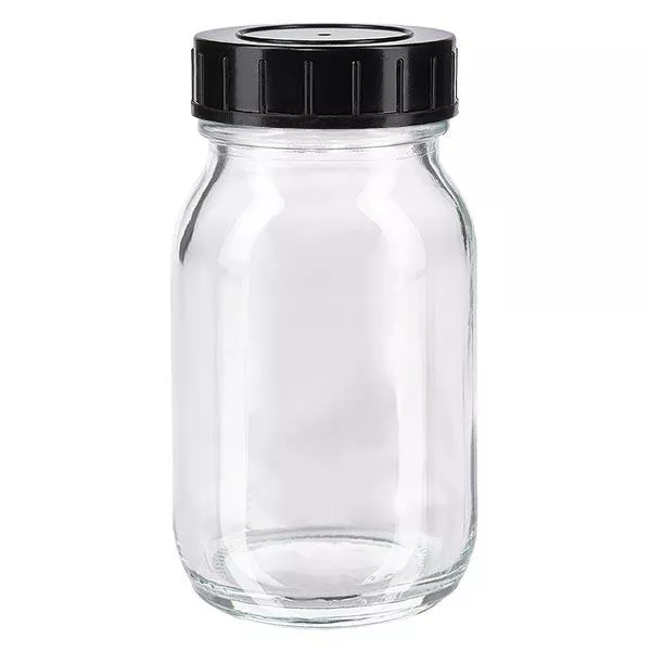 Butelka z szeroką szyjką 100 ml z przezroczystego szkła z zakrętką Butelka z szeroką szyjką 100 ml z przezroczystego szkła z zakrętką