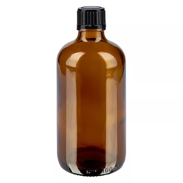 Butelka apteczna brązowa 100ml zakrętka czarna szt. Butelka apteczna brązowa 100ml zakrętka czarna szt.