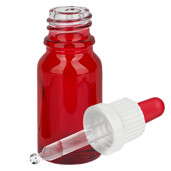 Butelka z pipetą 10 ml biała/czerwona OV RedLine UT18/10 Butelka z pipetą 10 ml biała/czerwona OV RedLine UT18/10