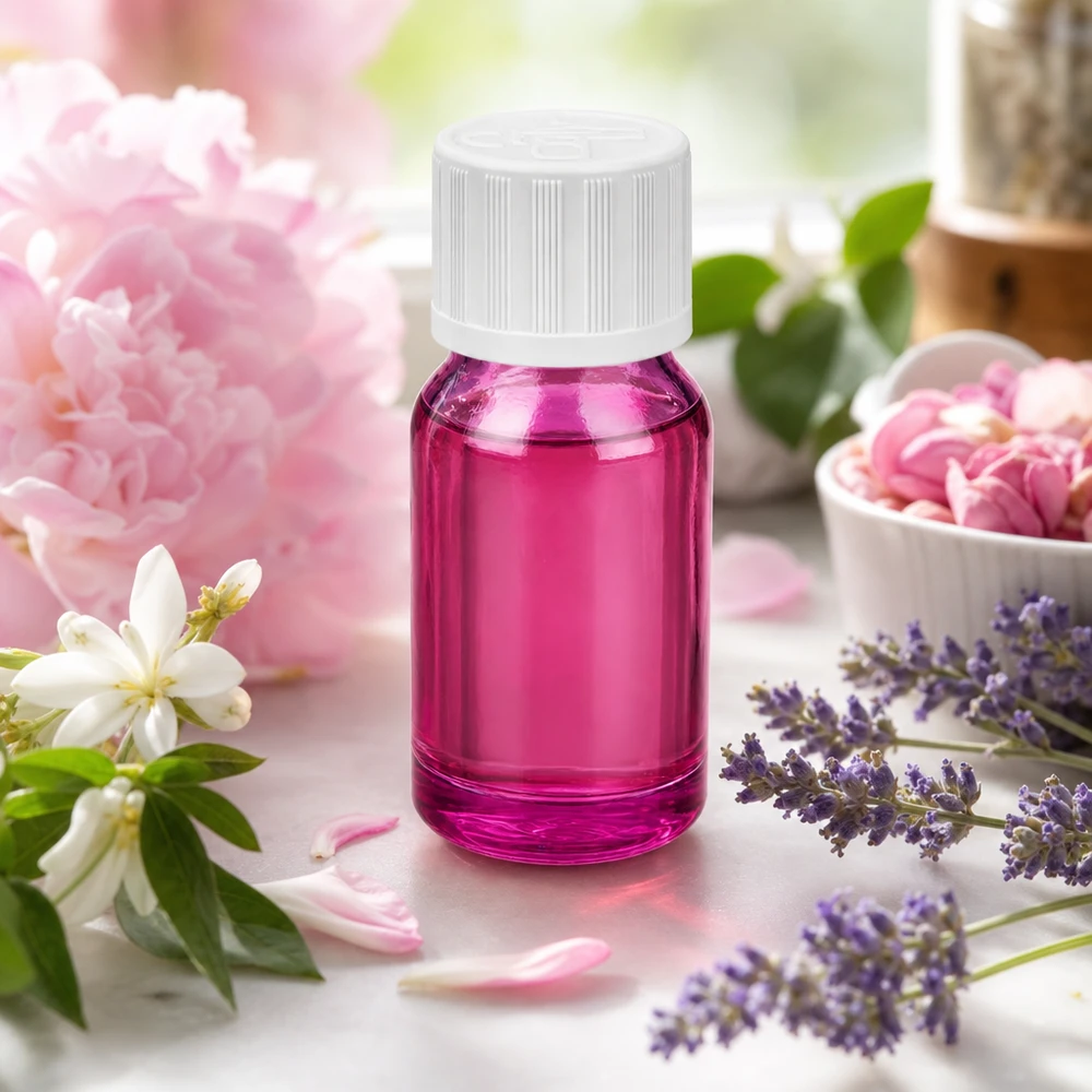 Butelka 10ml 11mm z białą zakrętką PurpleLine UT18/10 z zabezpieczeniem przed dziećmi Fioletowa szklana butelka 10 ml z otworem 11 mm, idealna do kosmetyków DIY i produktów naturalnych