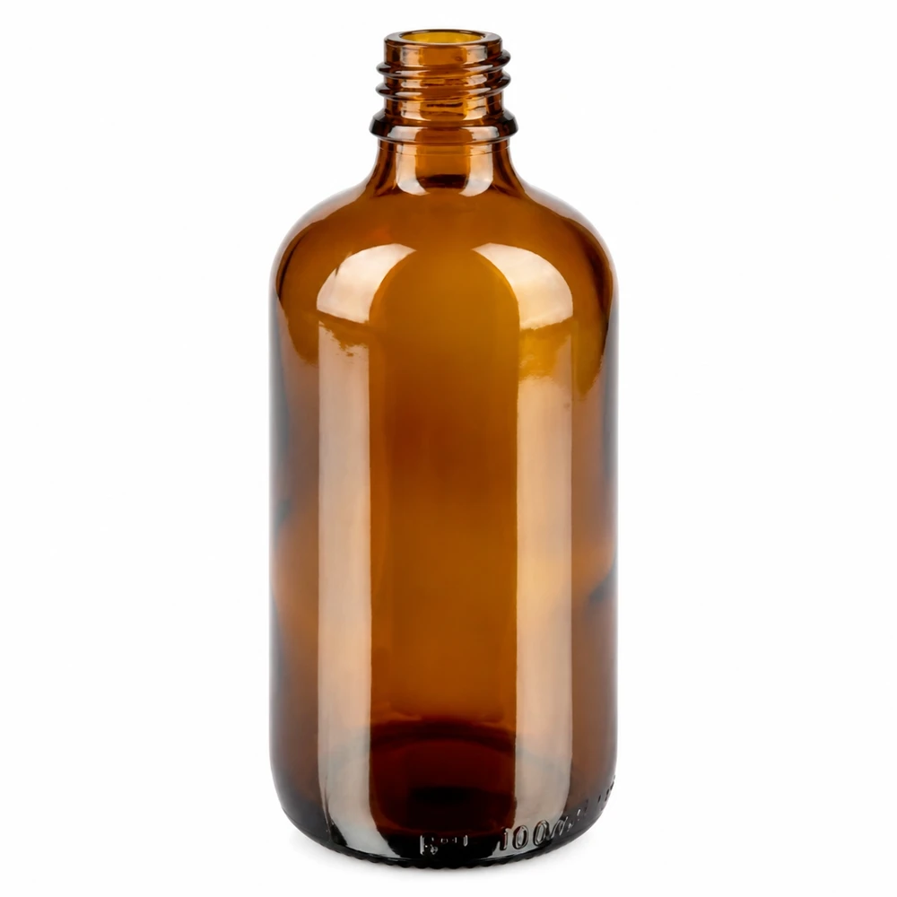 100 ml butelka z kroplomierzem 0,7 mm biała OV BrownLine UT18/100 100 ml butelka apteczna z bursztynowego szkła z zakraplaczem do zastosowań medycznych