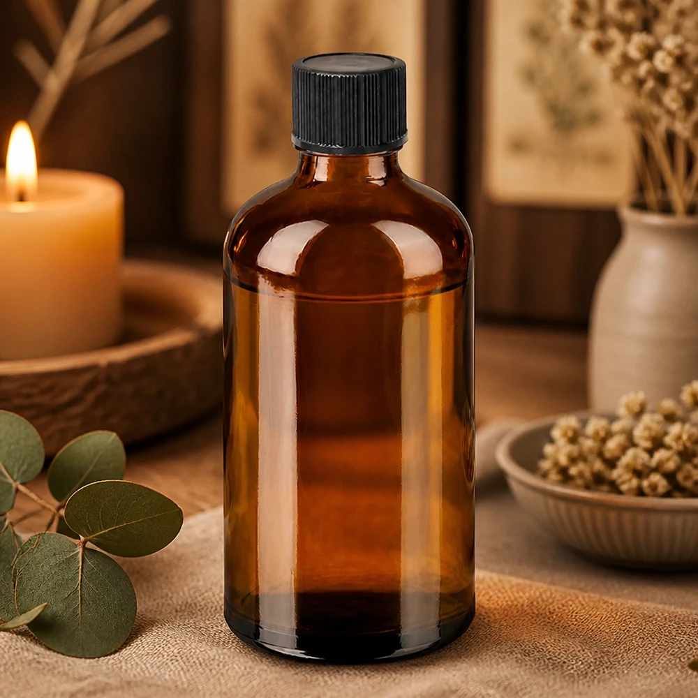 100 ml butelka z zakraplaczem 1 mm czarna STD BrownLine UT18/100 Wysokiej jakości butelka z zakraplaczem o pojemności 100 ml wykonana z brązowego szkła ze standardową czarną zakrętką do homeopatii