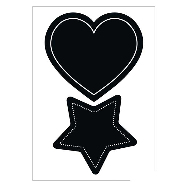 Naklejki na st&#243;&#322; &quot;Serce i gwiazda&quot; (4 naklejki) | 2 arkusze = 4 naklejki.