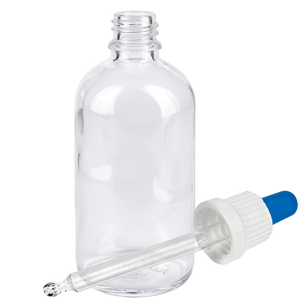 100 ml butelka z pipet&#261; bia&#322;a/niebieska OV ClearL. UT18/100