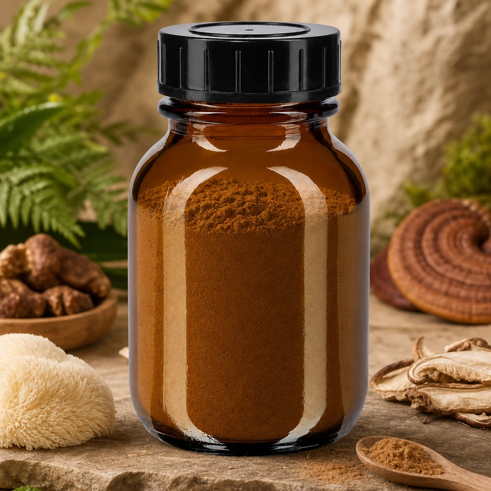 Butelka z szeroką szyjką o pojemności 50 ml z bursztynowego szkła z zakrętką Wysokiej jakości butelka z szeroką szyjką o pojemności 50 ml wykonana z bursztynowego szkła chroniącego przed promieniowaniem UV z praktyczną zakrętką.