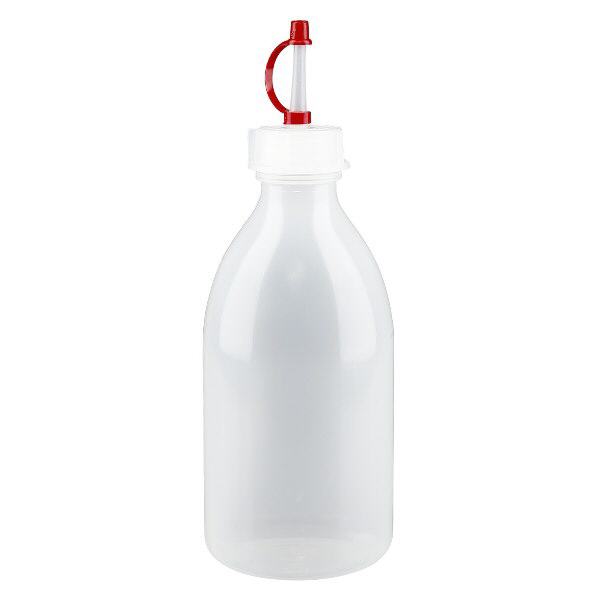 Butelka z zakraplaczem 250 ml, butelka laboratoryjna z wąską szyjką Butelka z zakraplaczem 250 ml, butelka laboratoryjna z wąską szyjką