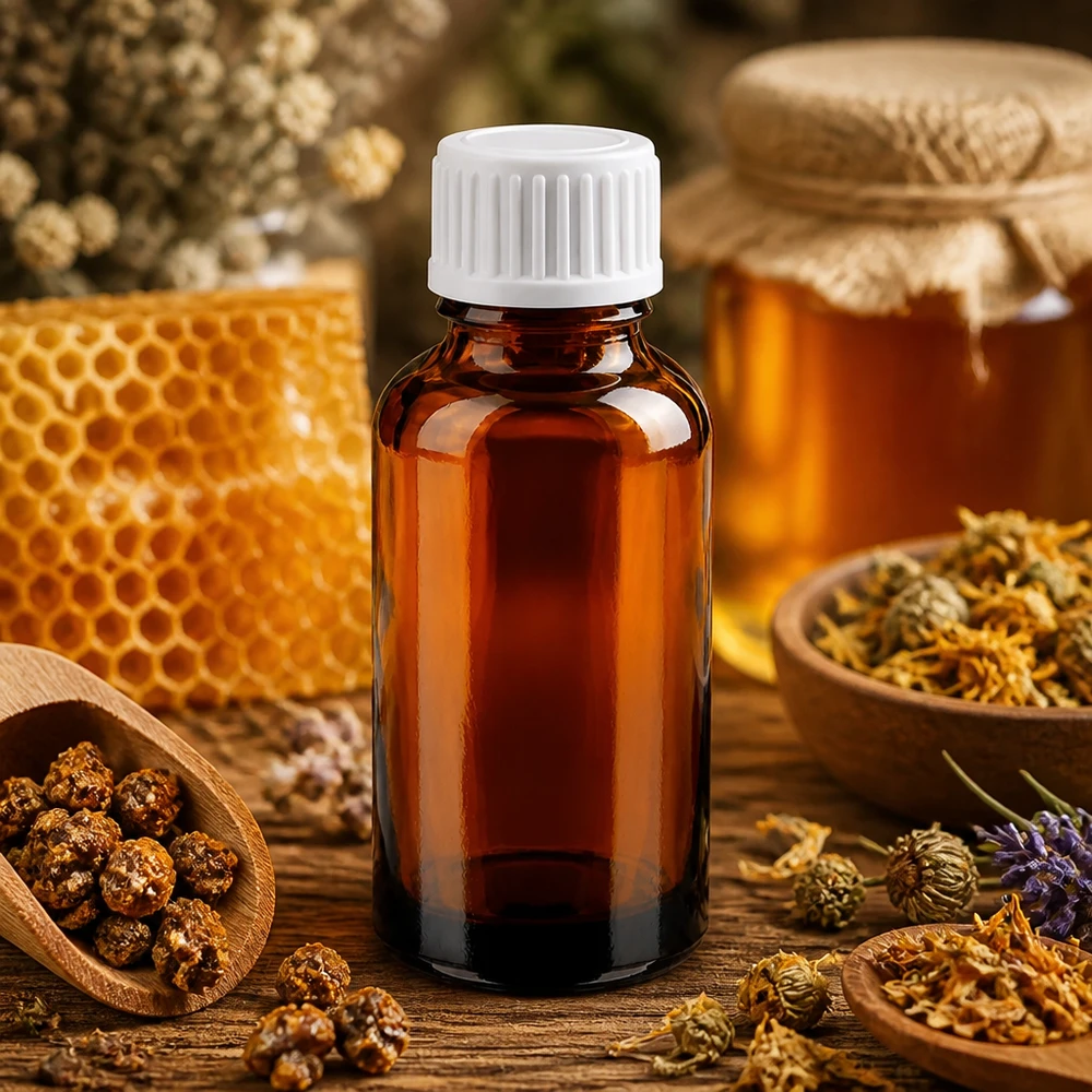 Butelka z kroplomierzem 30 ml 0,9 mm biała STD BrownLine UT18/30 30 ml butelka z bursztynowego szkła z precyzyjnym zakraplaczem 0,9 mm do aromaterapii i naturoterapii