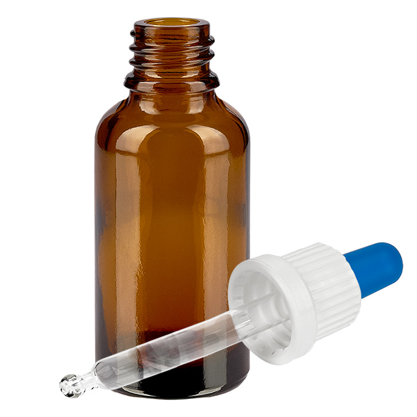 Butelka z pipetą 30 ml biała/niebieska OV BrownLine UT18/30