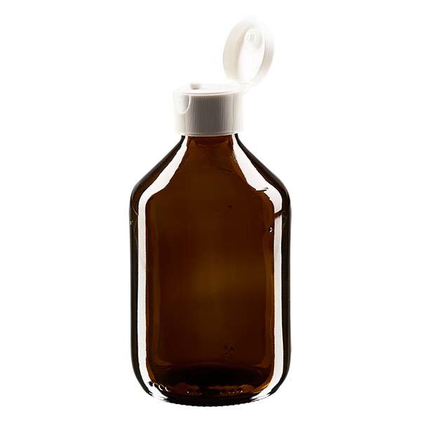 Butelka na lek 300 ml, brązowa, z klapką ApoGlas. Farmaceutyczna jakość produkcji UE. Gwint 28 mm (PP28). (syrop, butelka z lekkiego szkła) Butelka na lek 300 ml, brązowa, z klapką ApoGlas. Farmaceutyczna jakość produkcji UE. Gwint 28 mm (PP28). (syrop, butelka z lekkiego szkła)