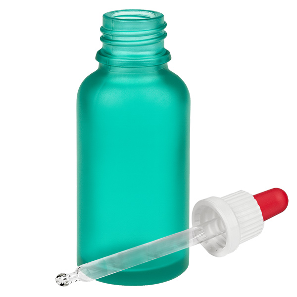 Butelka do lek&#243;w p&#322;ynnych 30 ml, bia&#322;a/czerwona OV GreenL. UT18/30