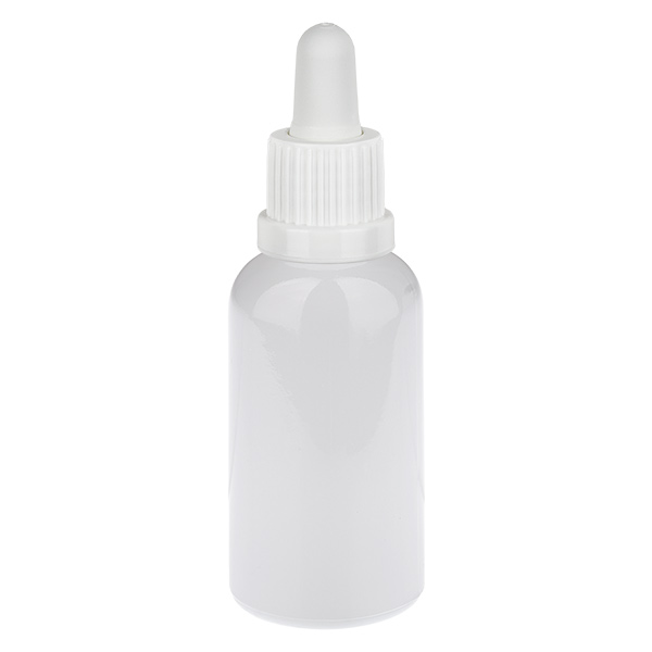 Butelka z pipetą 30 ml biała z zamknięciem zabezpieczającym WhiteLine UT18/30 Butelka z pipetą 30 ml biała z zamknięciem zabezpieczającym WhiteLine UT18/30
