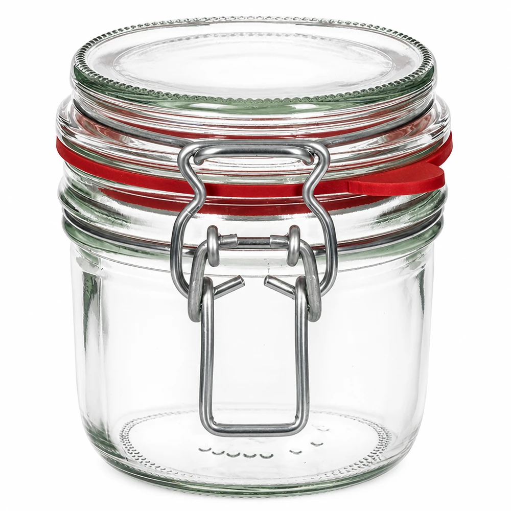 Słoik do przechowywania o pojemności 255 ml, typ G, z zamknięciem na zatrzask UN.. 255ml Vorratsglas mit Bügelverschluss und roter Dichtung - praktisches Einmachglas für Küche und Vorratshaltung