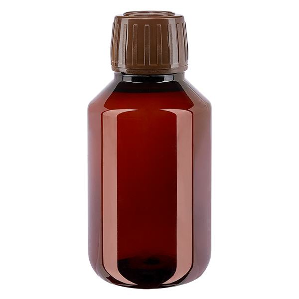 Butelka PET 100 ml z brązową nakrętką OV Butelka PET 100 ml z brązową nakrętką OV