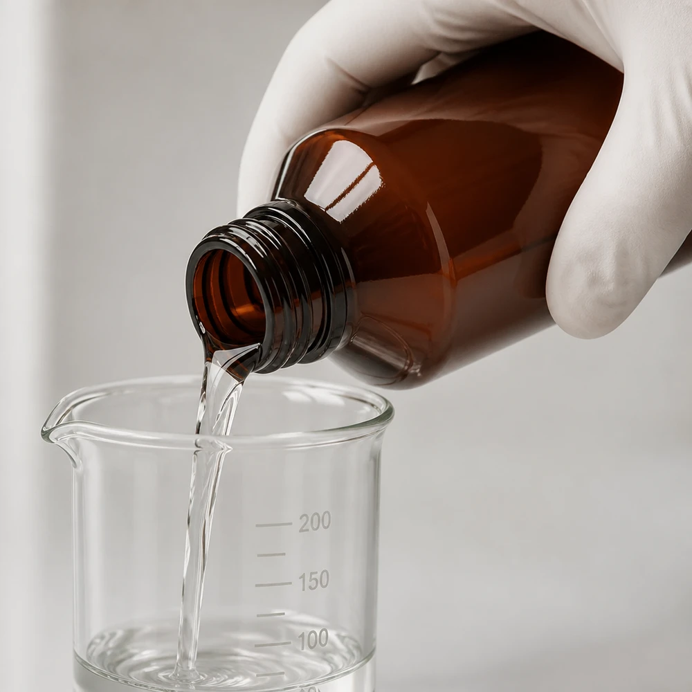 Butelka PET 200 ml z czarną nakrętką OV Präzises Ausgießen aus 200ml Kunststoff Pharmaflasche braun amber in Messgefäß Labor