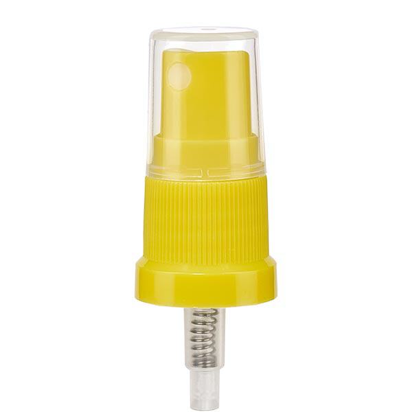 Atomizer z pompką w kolorze żółtym (DIN18, UT18) z przezroczystą nasadką w standardzie. Do butelek farmaceutycznych ApoGlas®, UNiTWIST® i Miron® 5-100 ml z gwintem 18 mm. Atomizer z pompką w kolorze żółtym (DIN18, UT18) z przezroczystą nasadką w standardzie. Do butelek farmaceutycznych ApoGlas®, UNiTWIST® i Miron® 5-100 ml z gwintem 18 mm.