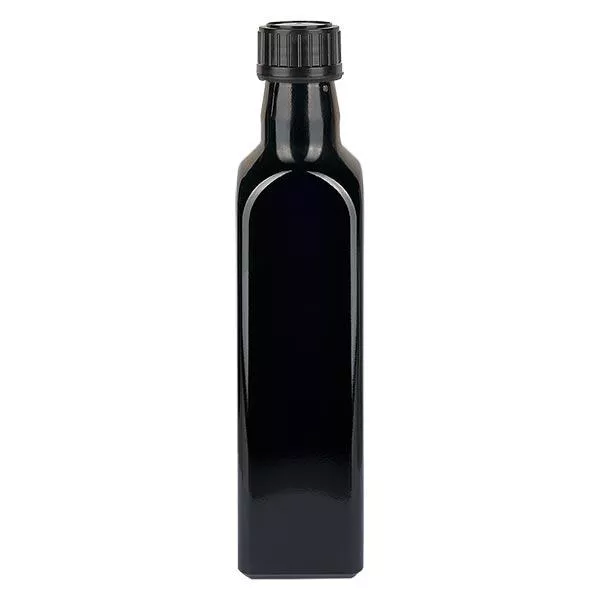 Butelka na olej z fioletowego szkła 250 ml kwadratowa, UNI 31,5x24