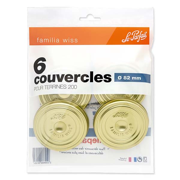 Bag de 6 Lid 82 mm Le Parfait® Familia Wiss Bag de 6 Lid 82 mm Le Parfait® Familia Wiss
