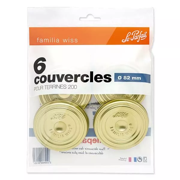 Bag de 6 Lid 82 mm Le Parfait® Familia Wiss