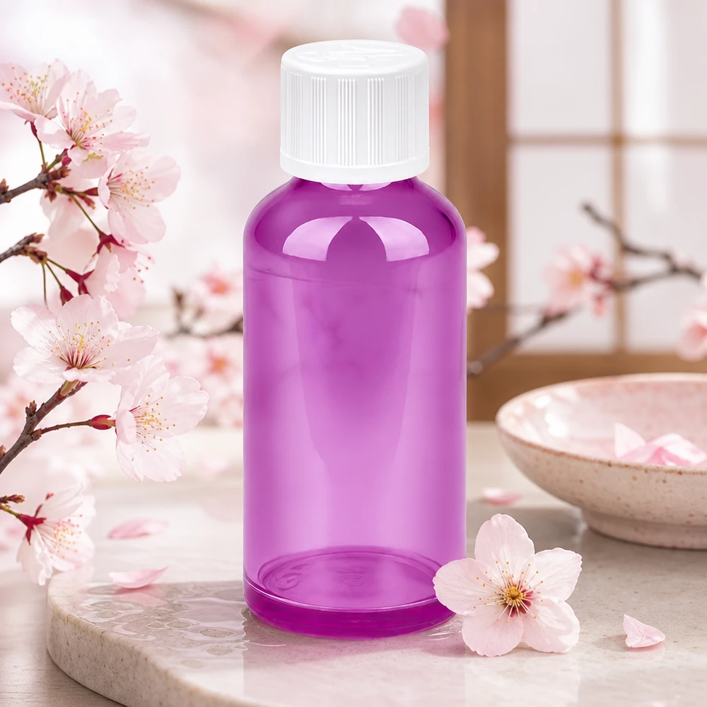 Butelka 50 ml z zakrętką 11 mm, biała, standardowa, zabezpieczona przed dziećmi PurpleLine UT18/50 Fioletowa butelka 50 ml z otworem na szyjkę 11 mm i bezpieczną zakrętką do produktów wellness