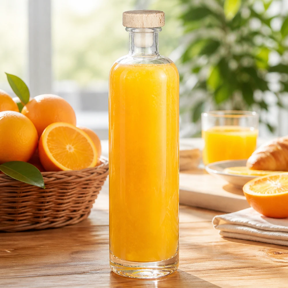 Szklana butelka 500 ml Ella z drewnianym korkiem z uchwytem UNiTWIST®