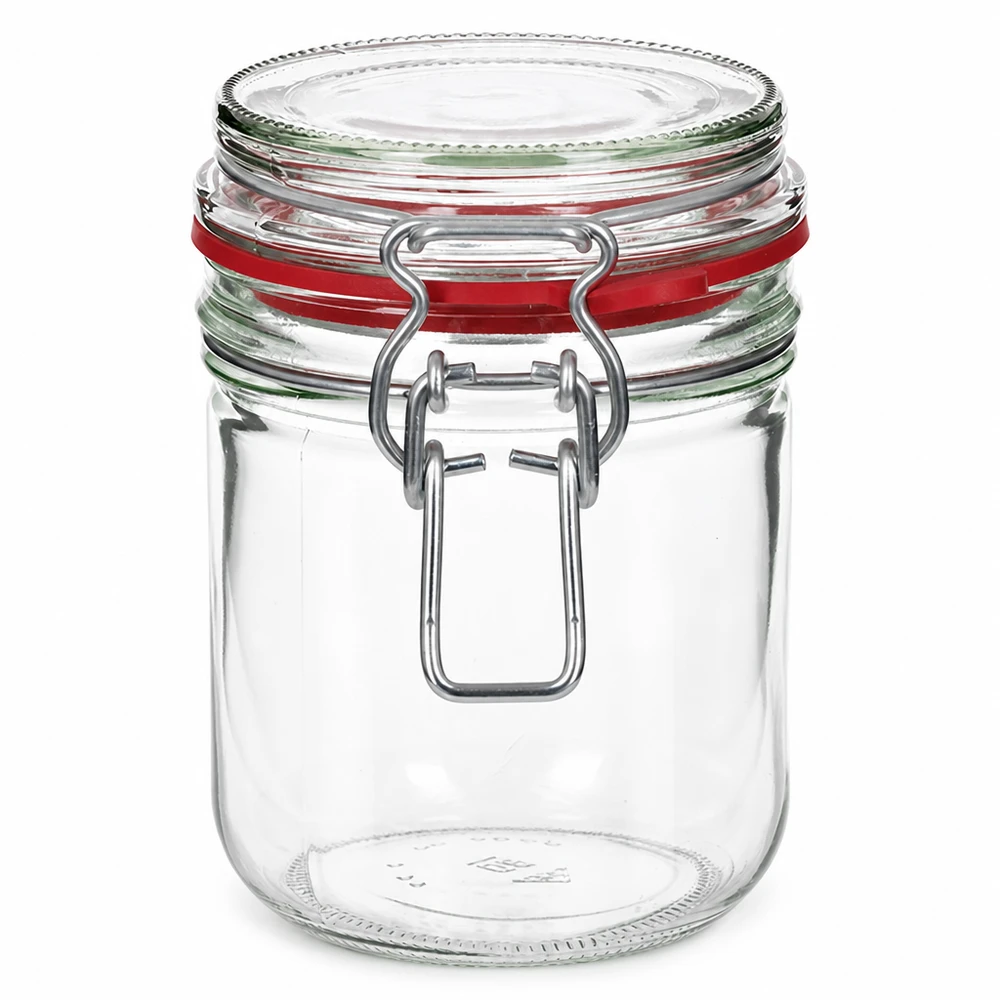 Słoik do przechowywania o pojemności 400 ml, typ G, z zamknięciem na zatrzask UN.. Słoik o pojemności 400 ml z praktyczną uchylną pokrywką do bezpiecznego przechowywania żywności
