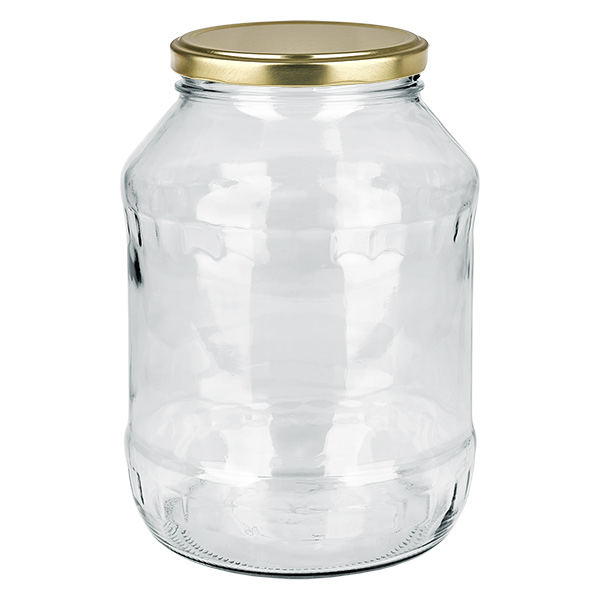 S&#322;oik okr&#261;g&#322;y 2650 ml z pokrywk&#261; BasicSeal z&#322;ot&#261; UN..