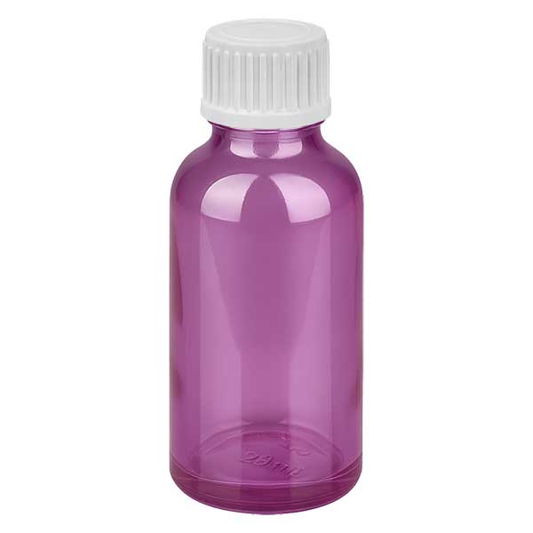 Butelka z zakraplaczem 30 ml 0,9 mm w kolorze bia&#322;ym, standard PurpleLine. UT18/30