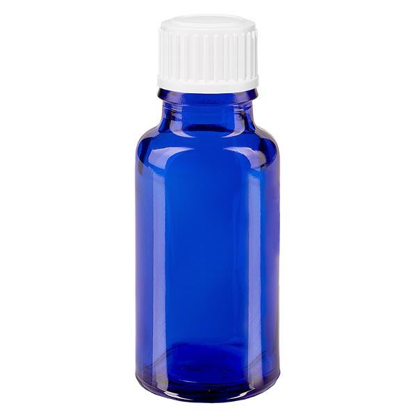 Butelka apteczna niebieska 20ml zakrętka biała szt. Butelka apteczna niebieska 20ml zakrętka biała szt.