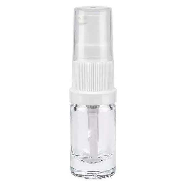Butelka apteczna przezroczysta 5ml pompka do balsamu biała szt. Butelka apteczna przezroczysta 5ml pompka do balsamu biała szt.