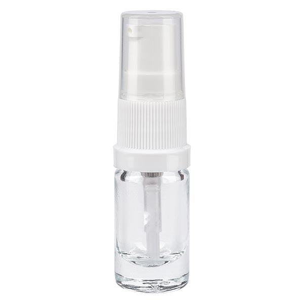 Butelka apteczna przezroczysta 5ml pompka do balsamu biała szt. Butelka apteczna przezroczysta 5ml pompka do balsamu biała szt.